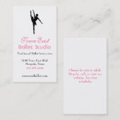 Carte de visite de silhouette de ballet (Devant / Derrière)