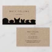 carte de visite de silhouette de chien rustique (Devant / Derrière)