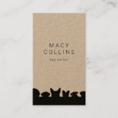 carte de visite de silhouette de chiens rustiques (Devant)