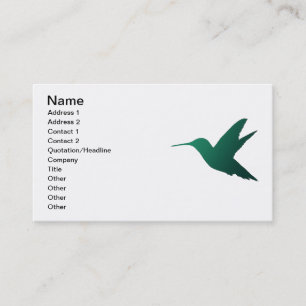 Carte de visite de silhouette de colibri