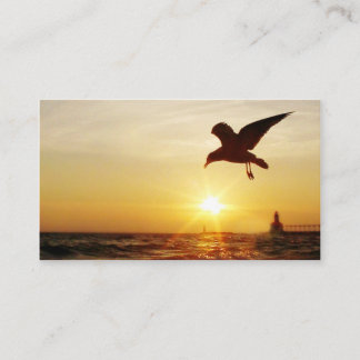 carte de visite de silhouette de coucher du soleil