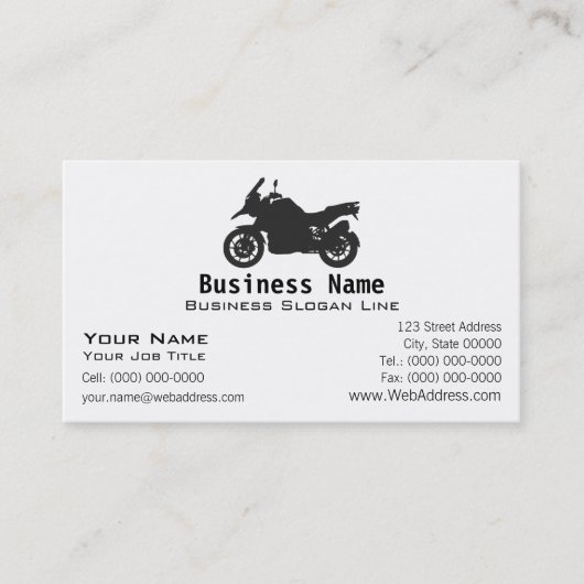 Carte de visite de silhouette de vélo de saleté (Devant)