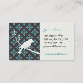 Carte de visite de silhouette d'oiseau (Dos)