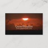 Carte de visite de silhouette du coucher de soleil (Dos)