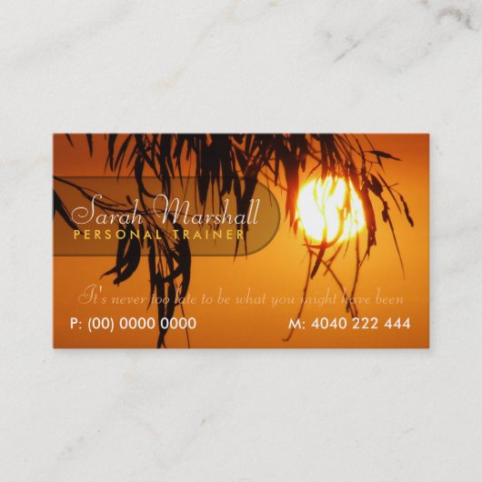 Carte de visite de silhouette du soleil frais (Devant)