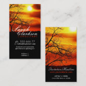 Carte de visite de silhouette rouge orange (Devant / Derrière)