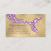 Carte de visite de sirène mauve doré et glamour sé (Dos)