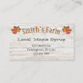Carte de visite de sirop d'érable Faux Cutout Mapl (Devant)