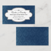 Carte de visite de site Web Mariage damassé Classy (Devant / Derrière)