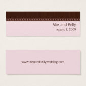 Carte de visite de site Web Mariage rose et Brown (Devant & derrière)