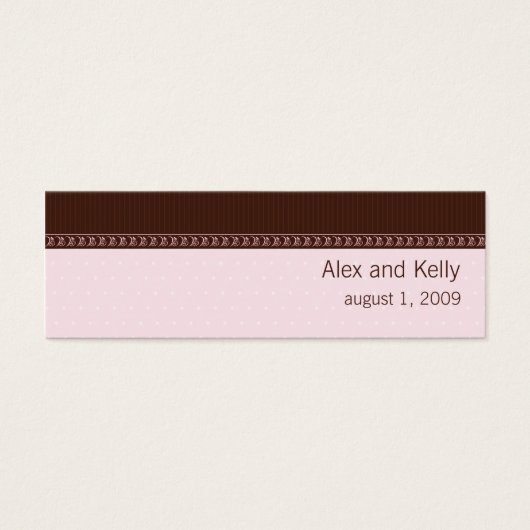 Carte de visite de site Web Mariage rose et Brown (Devant)