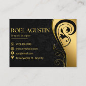 Carte de visite de société Black and Gold (Devant)