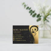Carte de visite de société Black and Gold (Debout devant)