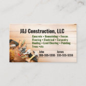 Carte de visite de société de construction (Devant)