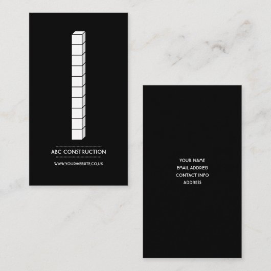 Carte de visite de société de construction (Devant / Derrière)