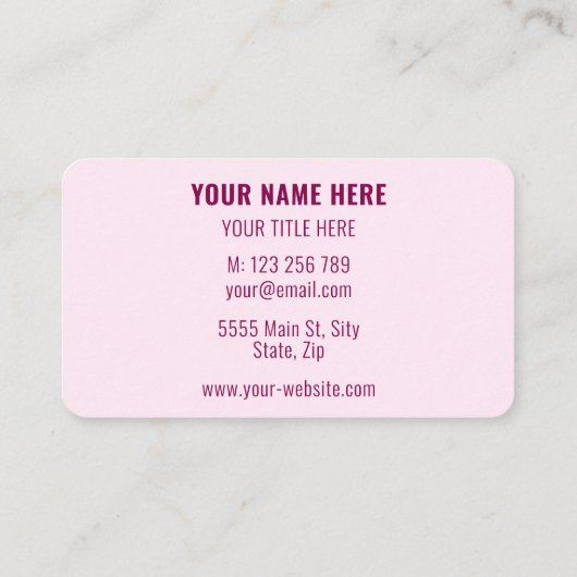 Carte de visite de société promotionnelle personna (Dos)