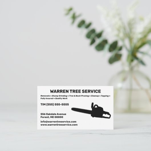 Carte de visite de société Tree Service (Debout devant)