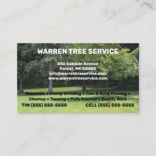 Carte de visite de société Tree Service