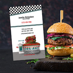 Carte de visite de socle Retro Hamburger