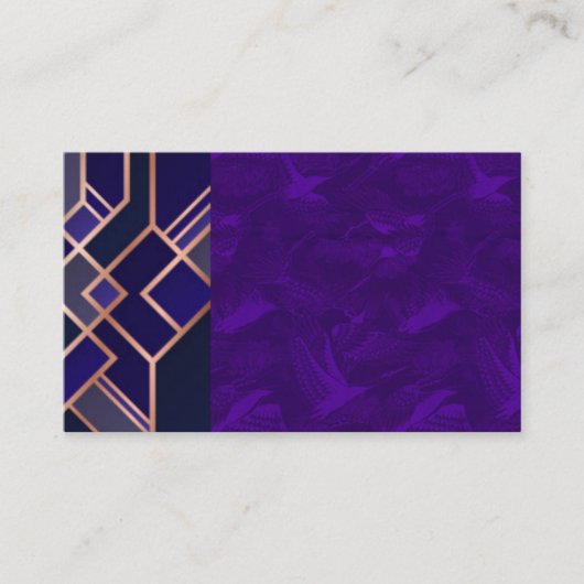 Carte de visite de soie violet Art déco Chine (Devant)