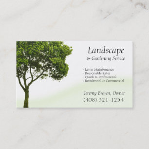 Carte de visite de soin d'arbre ou de pelouse