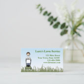 Carte de visite de soin de pelouse (Debout devant)