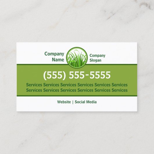 Carte de visite de soin de pelouse (Dos)