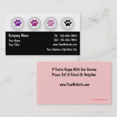 Carte de visite de soin des animaux familiers (Devant / Derrière)