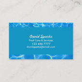 Carte de visite de soin et de services de piscine (Dos)