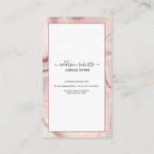 Carte de visite de soins aux bougies rose esthétiq (Dos)