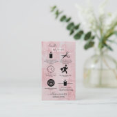 Carte de visite de soins aux bougies rose esthétiq (Debout devant)