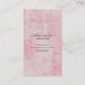 Carte de visite de soins aux bougies rose esthétiq (Dos)