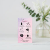 Carte de visite de soins aux bougies rose Gold Pin (Debout devant)
