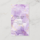 Carte de visite de soins aux chandelles esthétique (Dos)