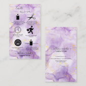 Carte de visite de soins aux chandelles esthétique (Devant / Derrière)