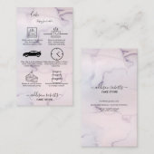 Carte de visite de soins de gâteau rose esthétique (Devant / Derrière)