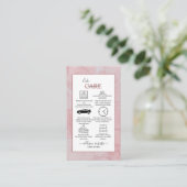 Carte de visite de soins de gâteau rose esthétique (Debout devant)