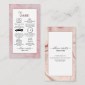 Carte de visite de soins de gâteau rose esthétique (Devant / Derrière)