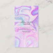 Carte de visite de soins de gâteau rose esthétique (Dos)