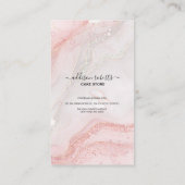 Carte de visite de soins de gâteau rose esthétique (Dos)