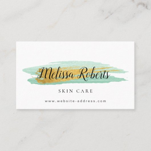 carte de visite de soins de la peau moderne et élé (Devant)