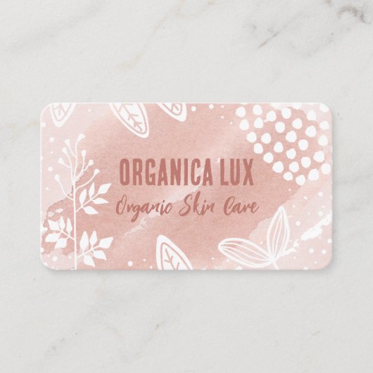 Carte de visite de soins de la peau rose (Devant)