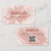 Carte de visite de soins de la peau rose (Devant / Derrière)