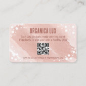 Carte de visite de soins de la peau rose (Dos)