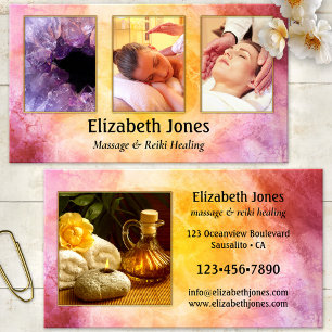 Carte de visite de soins de massage Reiki