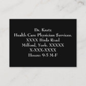 Carte de visite de soins de santé Médicale (Dos)