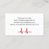 Carte de visite de soins infirmiers (Dos)