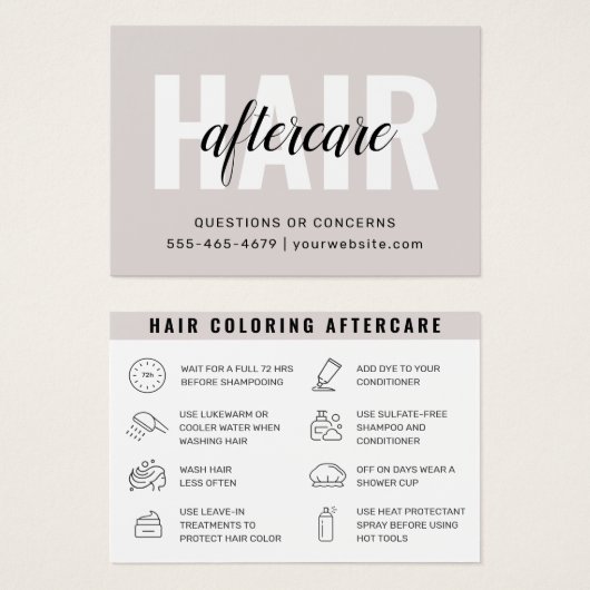 Carte de visite de soins postérieurs à la colorati (Devant & derrière)