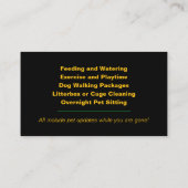 Carte de visite de soins pour animaux (Dos)