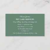 Carte de visite de soins pour animaux de compagnie (Dos)